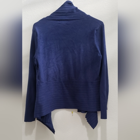Cobalt blue cardigen sweater with ribbed detailing Liz Clairborne size PL - Picture 3 of 5